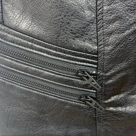 NWT Blank NYC Faux Leather Moto Zipper Mini Skirt Black Size 25 or XS Biker Boho - Picture 7 of 12